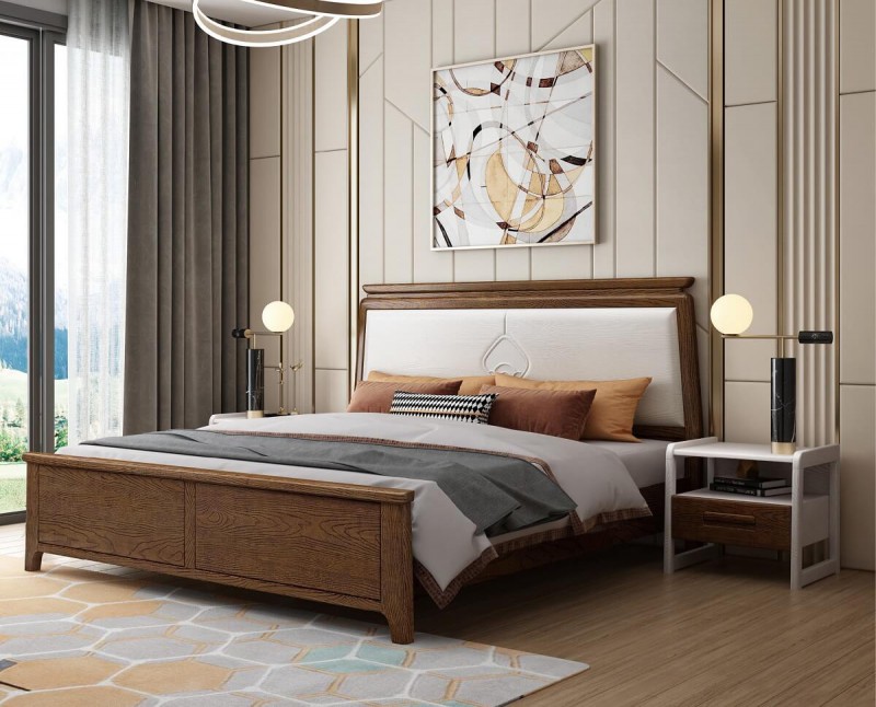 宣輝家具床XH821#（胡桃色+米白色）