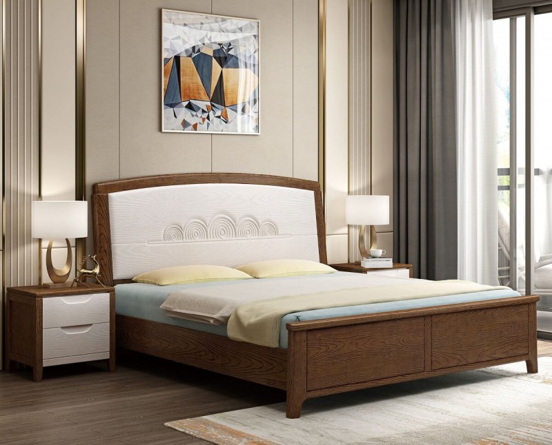 宣輝家具床XH826#（胡桃色+米白色）