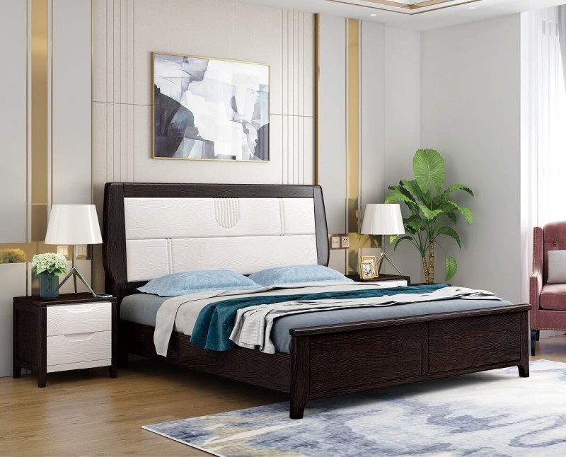 宣輝家具床XH829#（黑紫檀+米白色）