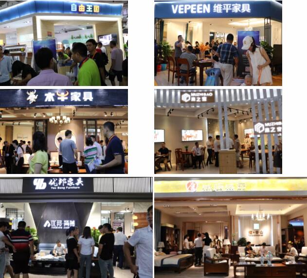 南康區家具協會會長顧建廈，協會副秘書長楊劍等走訪了參展企業2