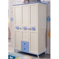 小書丞三門衣柜806#（藍+白）