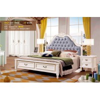 潤潼新美式家具9002#大床（淺紫色）