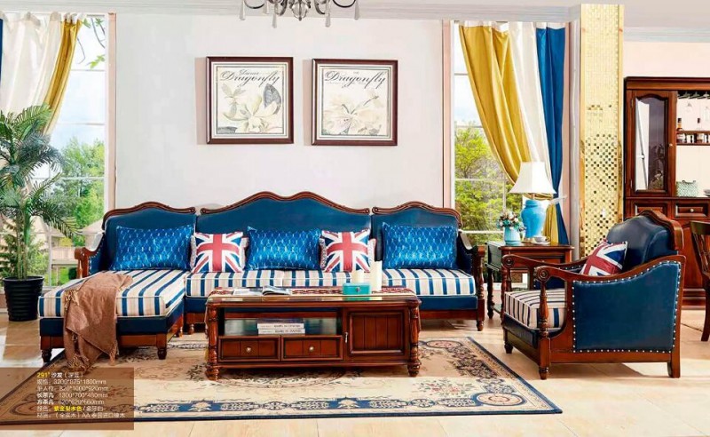 潤潼新美式家具291#沙發（深藍）