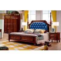 潤潼新美式家具9003#大床（寶藍）