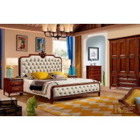 潤潼新美式家具9018#大床（煙灰色）