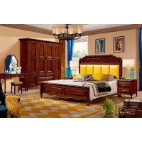 潤潼新美式家具1922#大床（淺黃）