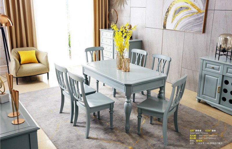 潤潼新美式家具306#西餐桌
