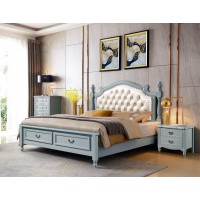 潤潼新美式家具1852#大床（米白）