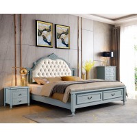 潤潼新美式家具1853#大床（米白）