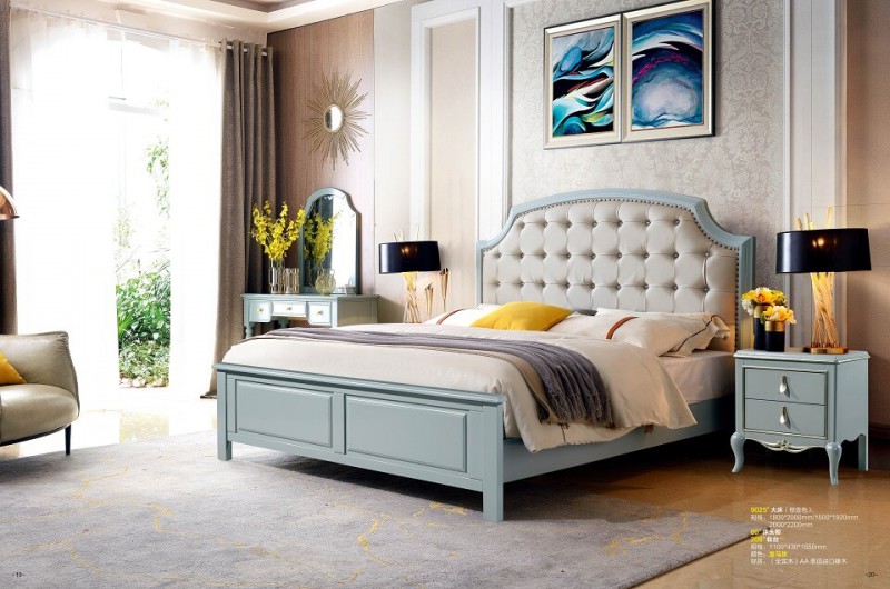 潤(rùn)潼新美式家具9025#大床（郁金色）