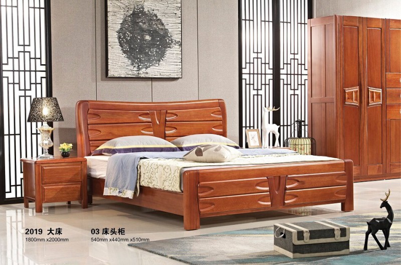 華民盛新中式海棠木大床2019
