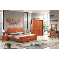 華民盛新中式海棠木大床1508
