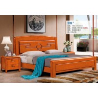 俊豐家具：橡木床官帽#（海棠色）