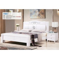 俊豐家具：橡木床中國(guó)龍#（亮光白描銀）