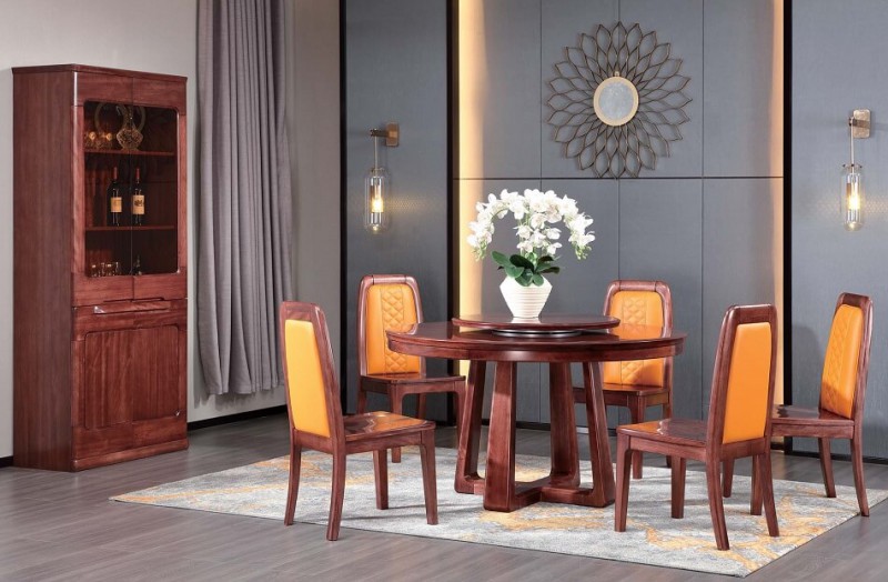 風范系列圓餐臺HT-02#餐椅HY-06#