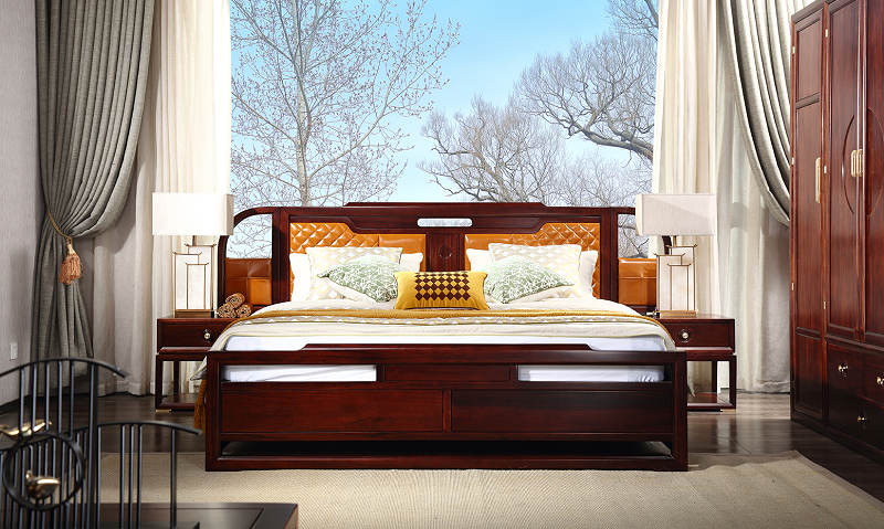 新中式臥室床01
