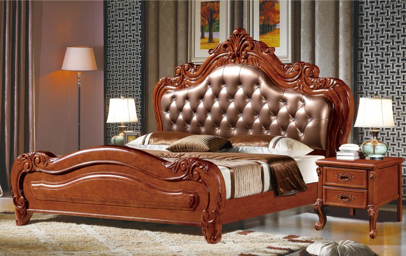 長樂家具大床1635#帶皮