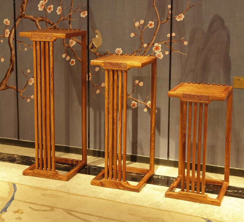 詩意東方新中式紅木：祥云花架