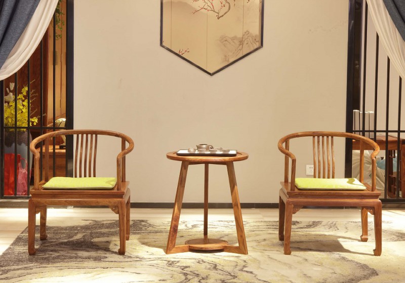 詩意東方新中式紅木：巧奪天工休閑椅、休閑臺