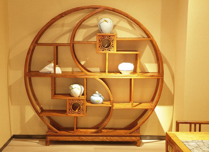 詩意東方新中式紅木：太極博古架