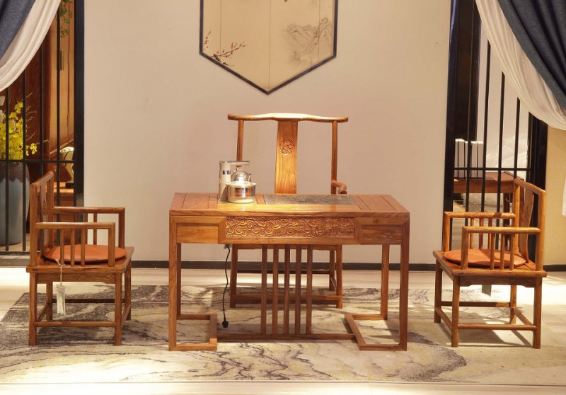 詩意東方新中式紅木：祥云茶臺