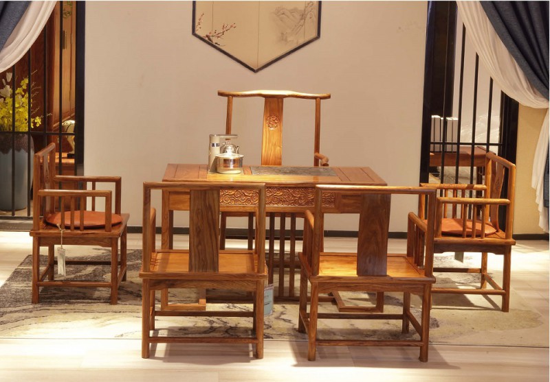 詩意東方新中式紅木：祥云茶臺圖2