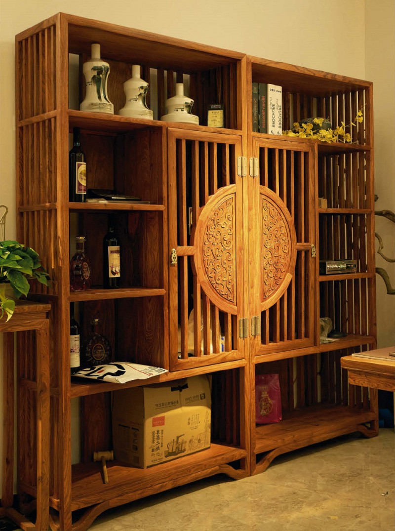 詩(shī)意東方新中式紅木：中國(guó)圓書(shū)柜
