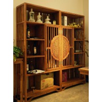 詩意東方新中式紅木：中國圓書柜