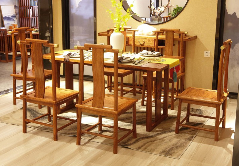 詩(shī)意東方新中式紅木：步步高升餐臺(tái)