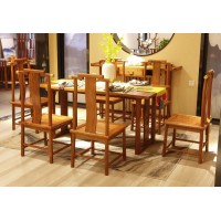 詩意東方新中式紅木：步步高升餐臺