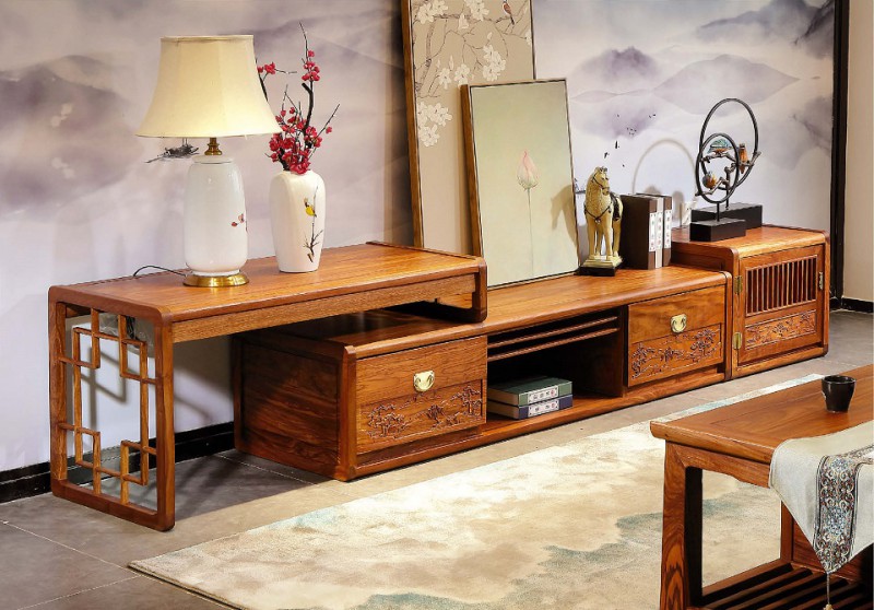 詩意東方新中式紅木：出神入化伸縮組合地柜