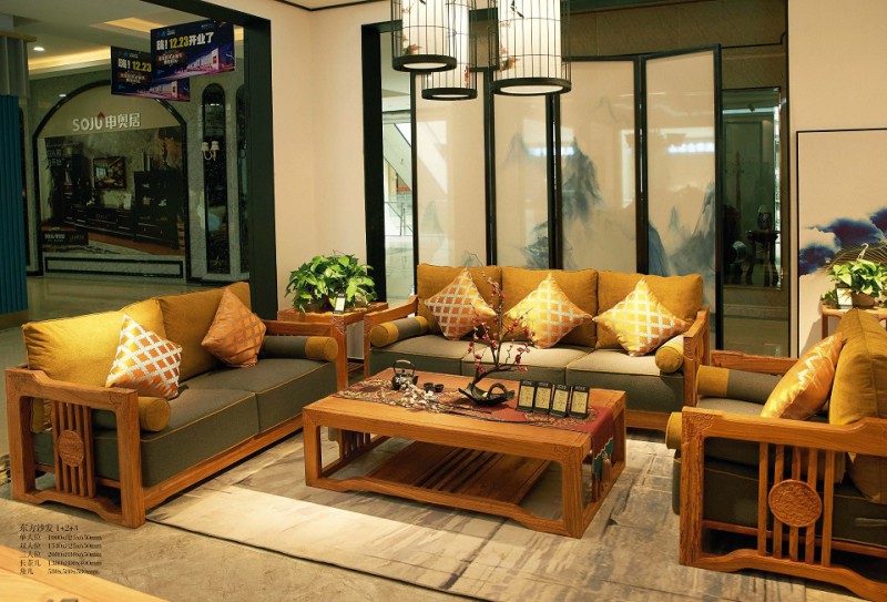 詩意東方新中式紅木：東方沙發(fā)1+2+3