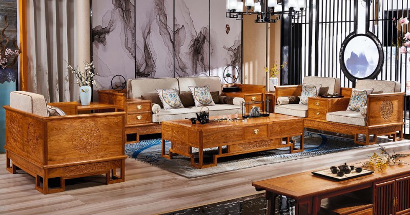 詩(shī)意東方新中式紅木：四世同堂沙發(fā)1+2+3