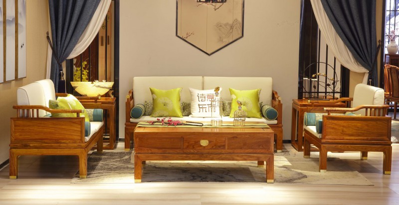 詩意東方新中式紅木：春風如意沙發1+2+3