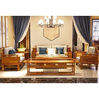 詩意東方新中式紅木：步步高升沙發(fā)1+2+3