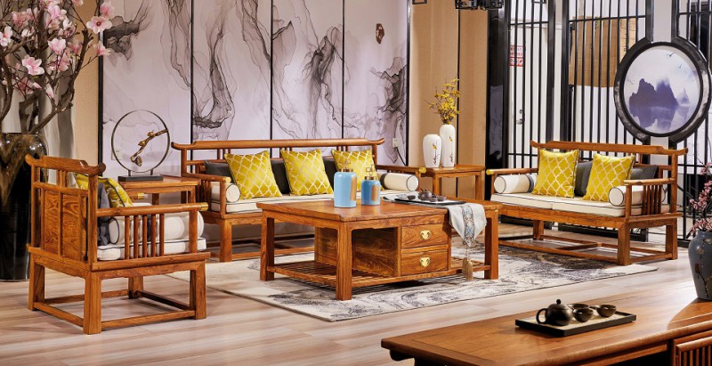 詩意東方新中式紅木：官帽沙發1+2+3