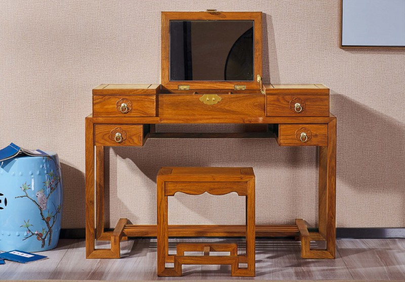 詩意東方新中式紅木：祥云翻蓋妝臺