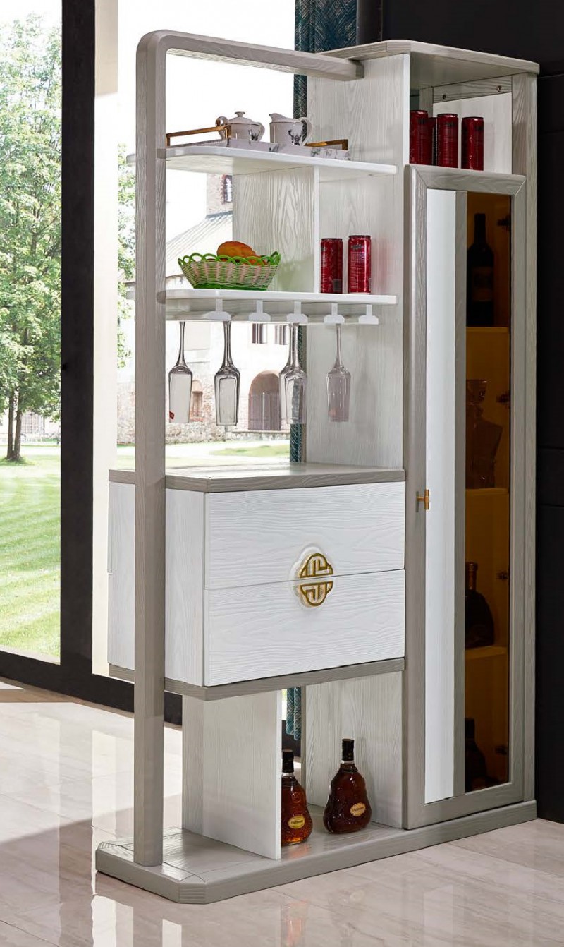 致青春現(xiàn)代輕奢實木系列9891#餐邊柜（A色 灰+白）