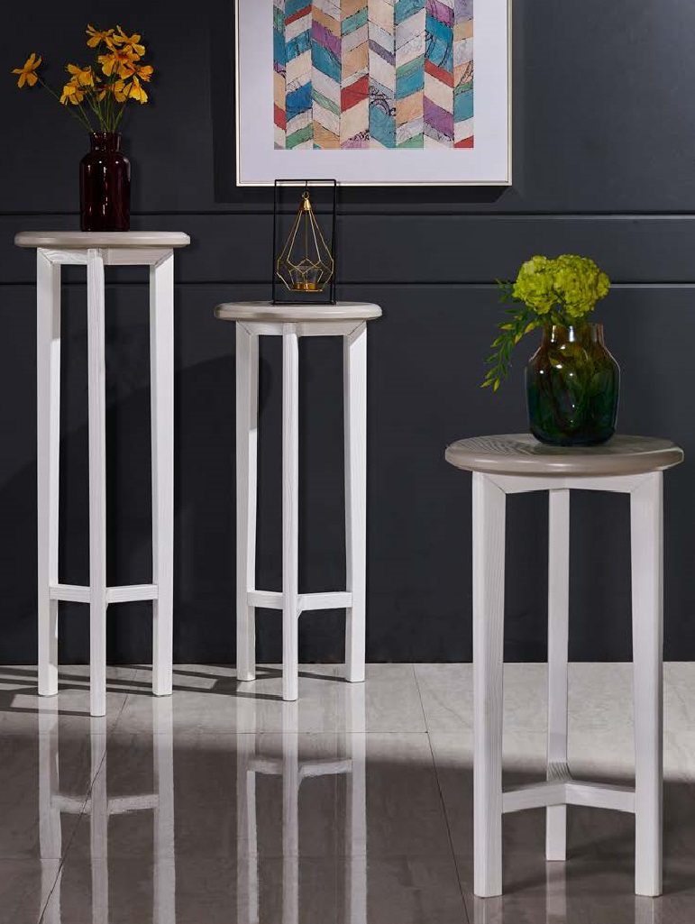 致青春現代輕奢實木系列661#高花架、662#中花架、663#低花架（A色 灰+白）