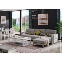 采木園致青春現(xiàn)代輕奢實木系列9852#轉(zhuǎn)角沙發(fā)（A色 灰+白）