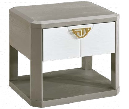 致青春現代輕奢實木系列801#床頭柜（A色 灰+白）