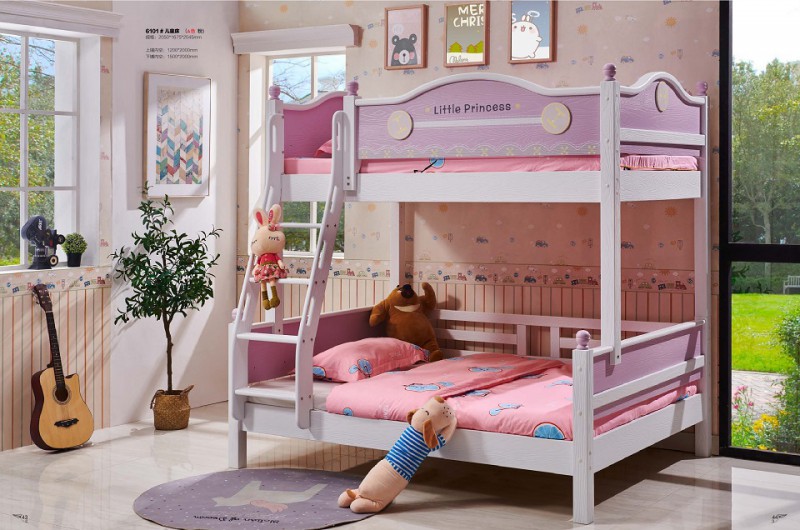 致青春現代輕奢實木系列6101#兒童床（A色 粉）