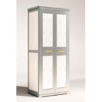 采木園致青春現(xiàn)代輕奢實(shí)木系列9832#兩門衣柜（A色 灰+白）