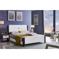 采木園致青春現代輕奢實木系列9806#床（D色 白+酒紅）
