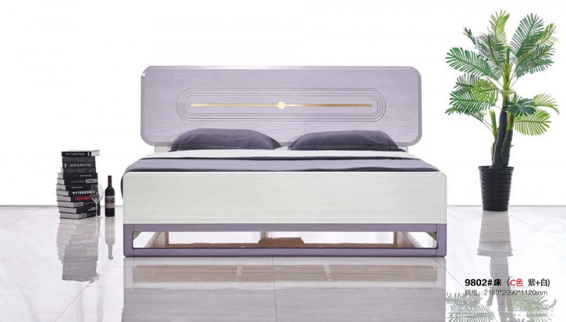 致青春現代輕奢實木系列9802#床（C色 紫+白）