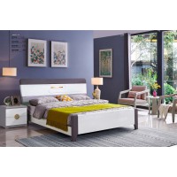 采木園致青春現代輕奢實木系列9811#床（A色 白+紫）