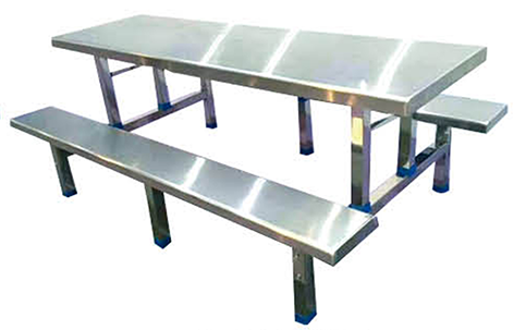 八人位條凳餐桌（不銹鋼面）W-39#