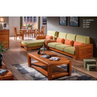 虔南世家雅致胡桃系列家具：925-1#加扶手箱轉角沙發