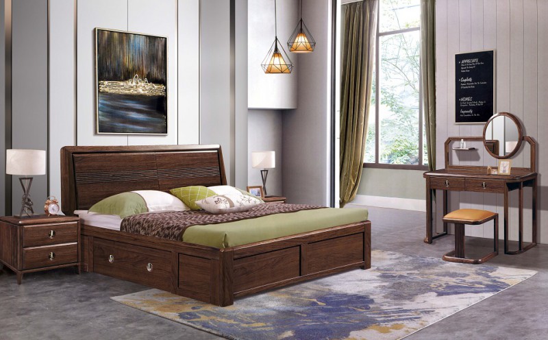 烏金木高箱床163#