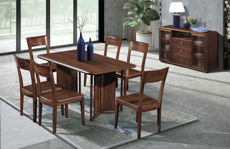 烏金木長形桌175#、餐椅176#